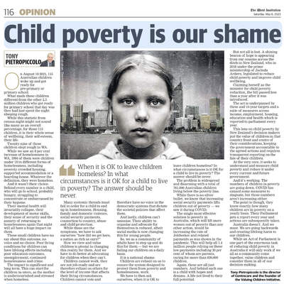 The West Australian Sat 6 May Child Poverty is our shame
