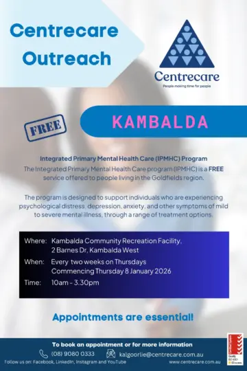 Centrecare Kambalda IPMHC Outreach Jan 2026