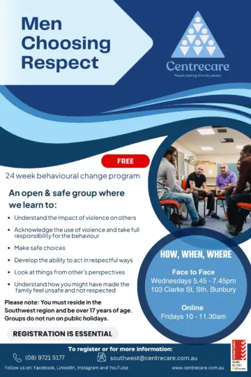 Centrecare Bunbury Men Choosing Respect 2026