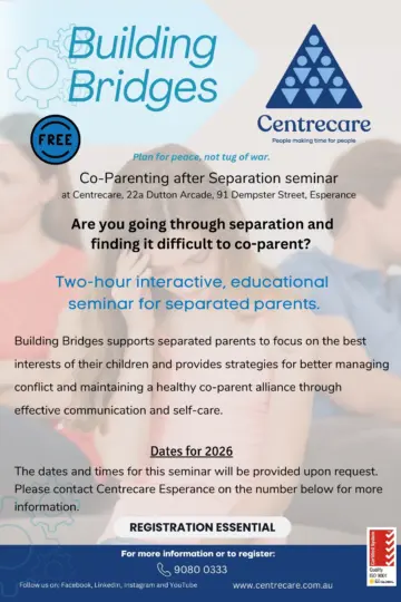 Centrecare Esperance Building Bridges flyer 2026