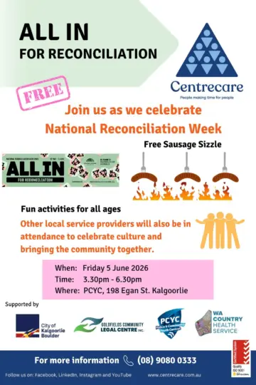 Centrecare Kalgoorlie National Reconciliation event 5 Jun 2026