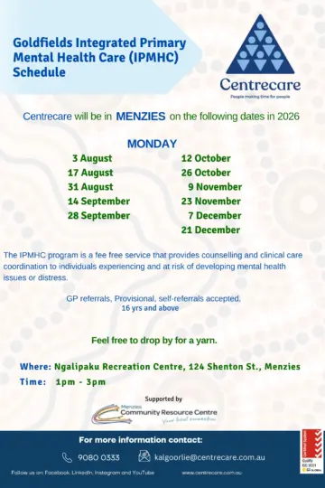 Goldfields Integrated Mental Health Care Menzies Aug Dec 26
