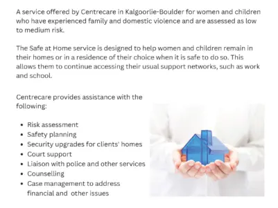 Centrecare Safe at Home Kalgoorlie 2025